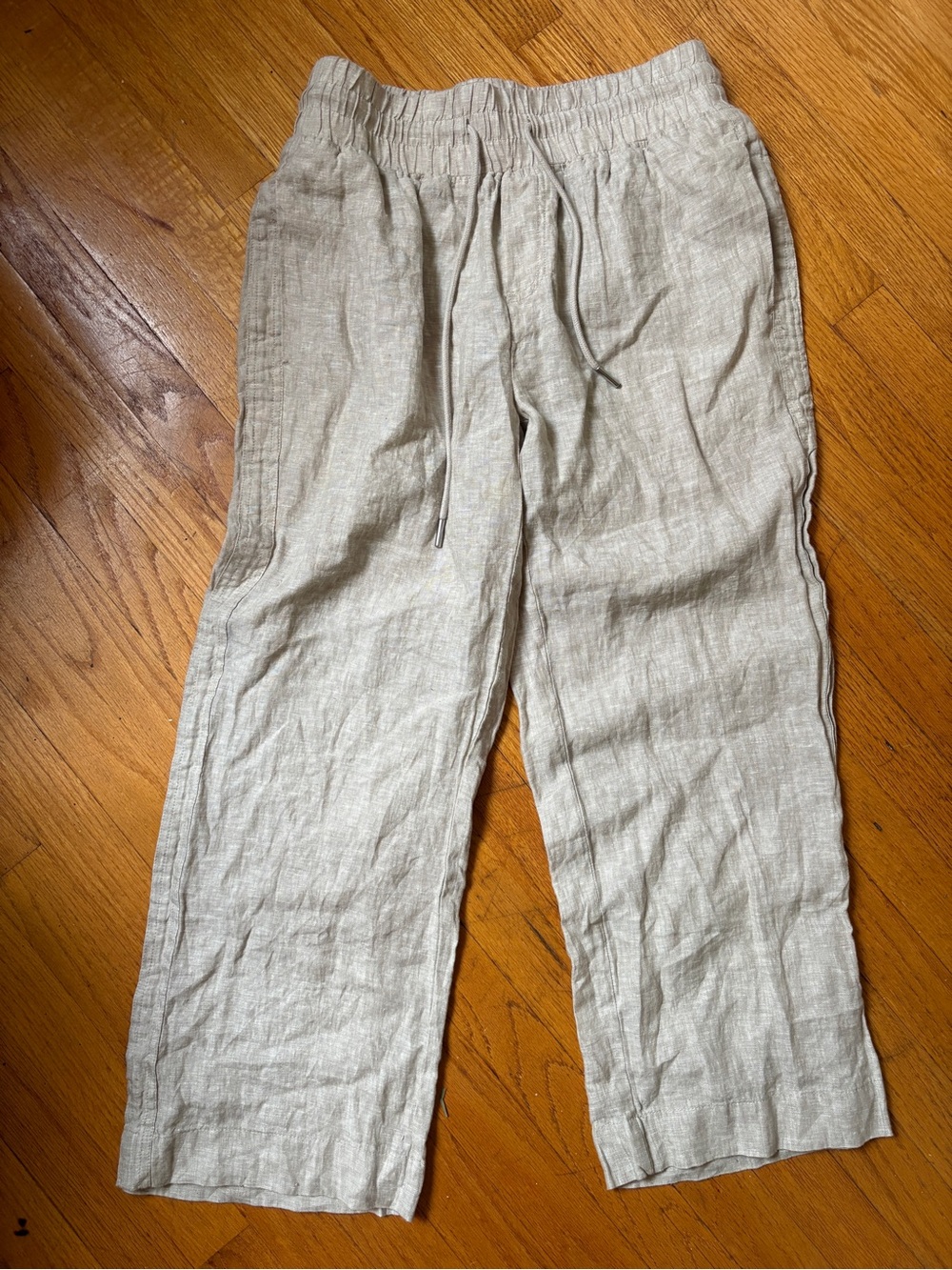 Quince Lightweight Linen Drawstring Pants - Natural Tan Short length